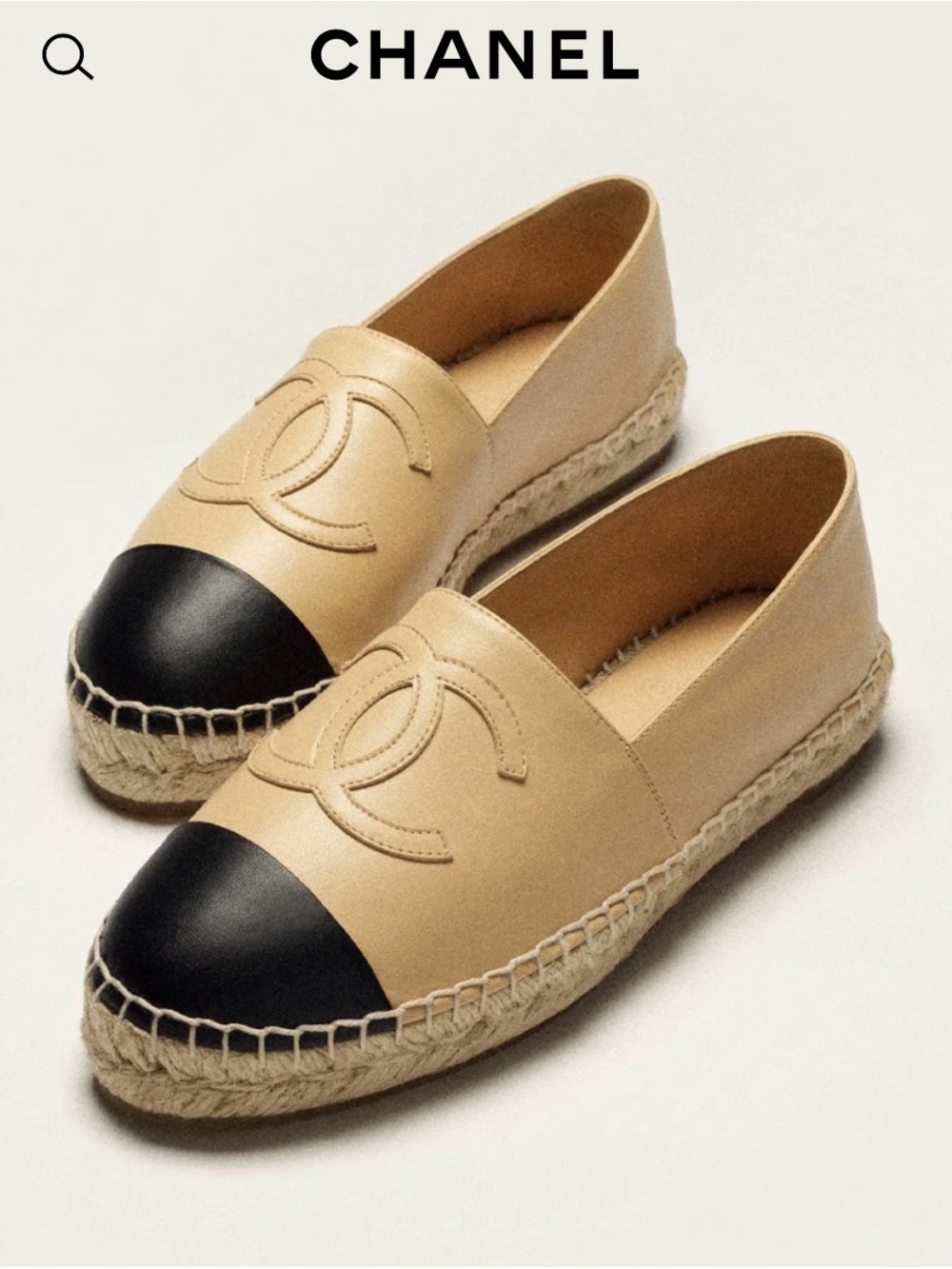 CHANEL  Espadrille Loafers 2 tone